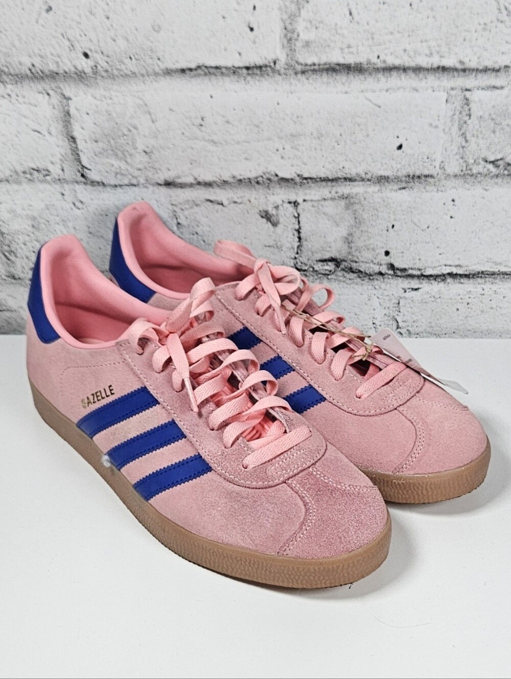 Adidas Gazelle Mens Size 10 Semi Pink Spark Blue Gum Suede Sneakers